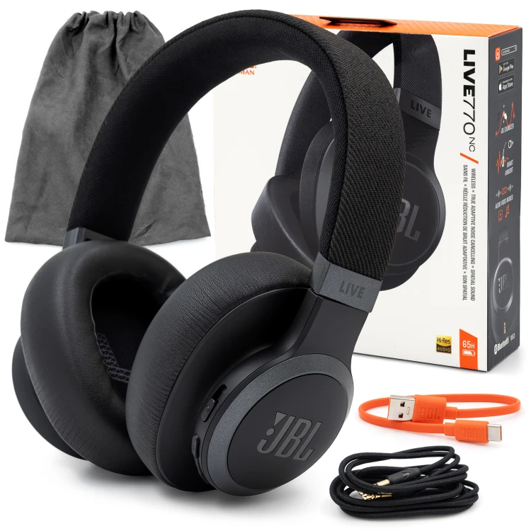 Słuchawki bezprzewodowe nauszne JBL Live 770NC Czarne ANC Redukcja szumu