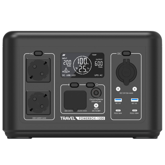 Stacja zasilania VOLT Polska Travel Powerbox 1200 600W Magazyn energii UPS