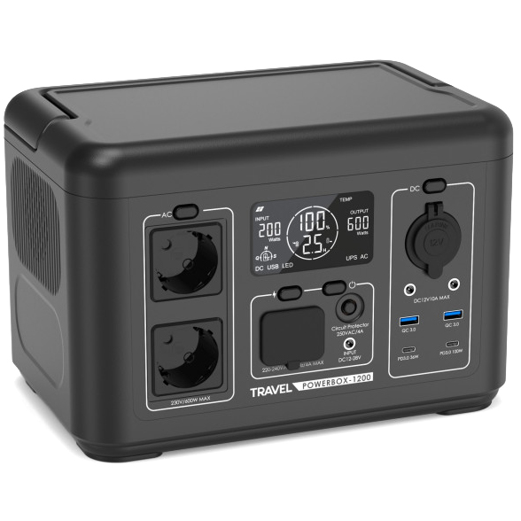 Stacja zasilania VOLT Polska Travel Powerbox 1200 600W Magazyn energii UPS