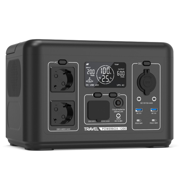 Stacja zasilania VOLT Polska Travel Powerbox 1200 600W Magazyn energii UPS