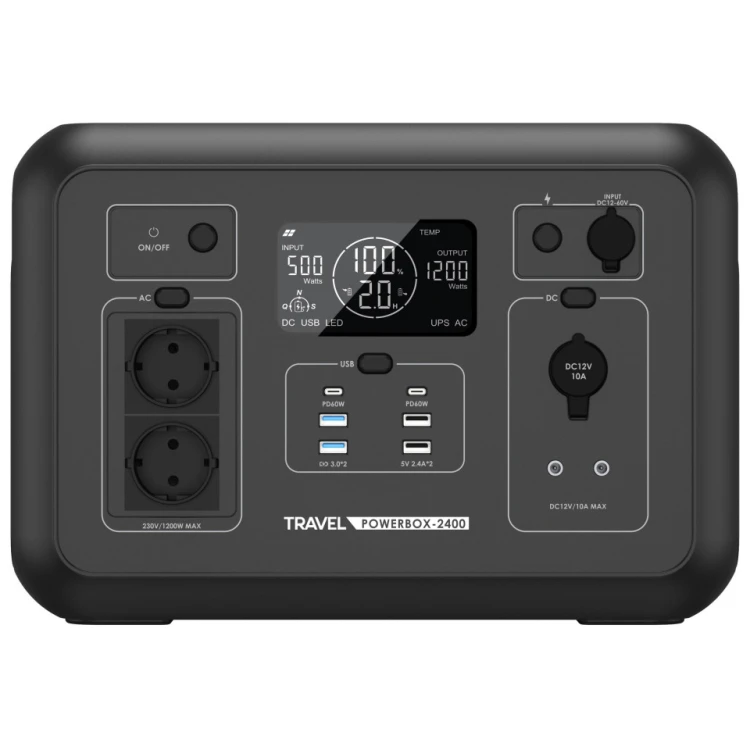 Stacja zasilania VOLT Polska Travel Powerbox 2400 1200W Magazyn energii UPS