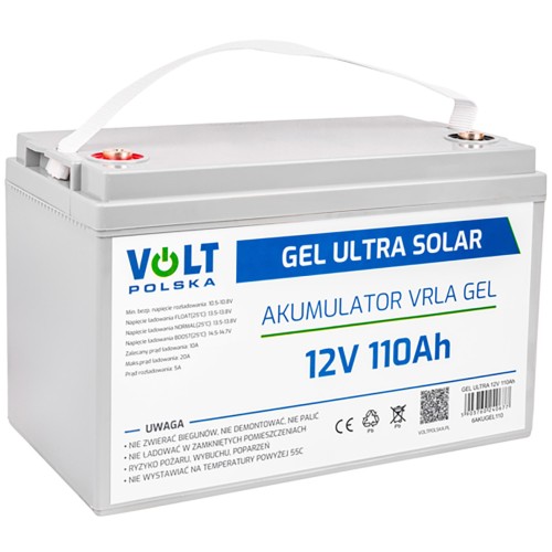VOLT AKUMULATOR GEL VPRO PREMIUM 12V 110 Ah ŻELOWY BEZOBSŁUGOWY 6AKUGEL110