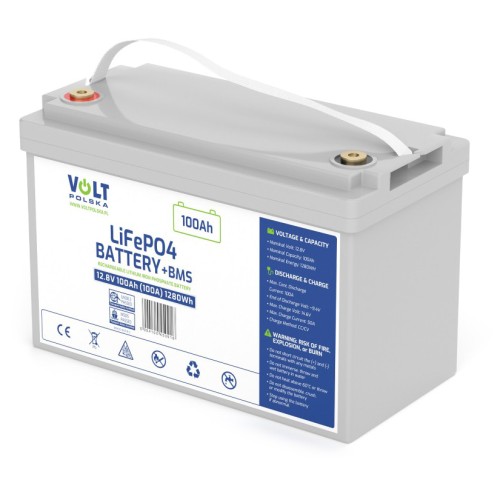 Akumulator LiFePO4 12,8V 100Ah (100A) + BMS bezobsługowy 6AKLI10012