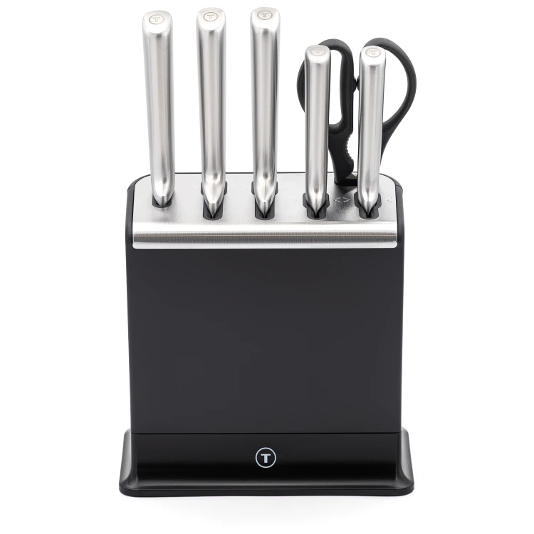 Noże ze stali nierdzewnej TEFAL EverSharp Pro blok ostrzałka K2977S44