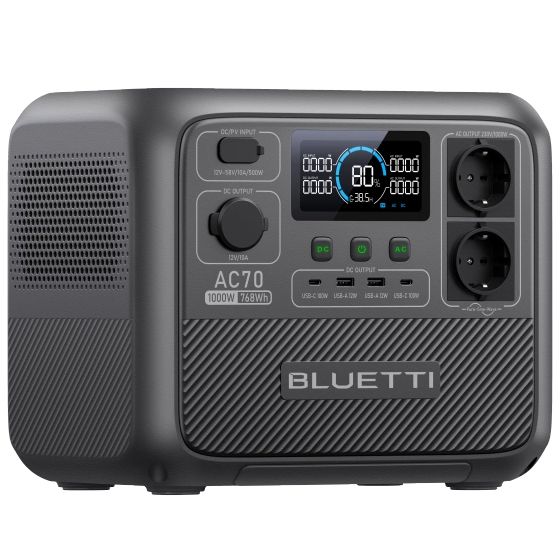 Przenośna Stacja zasilania BLUETTI AC70 | 1000W 768Wh UPS